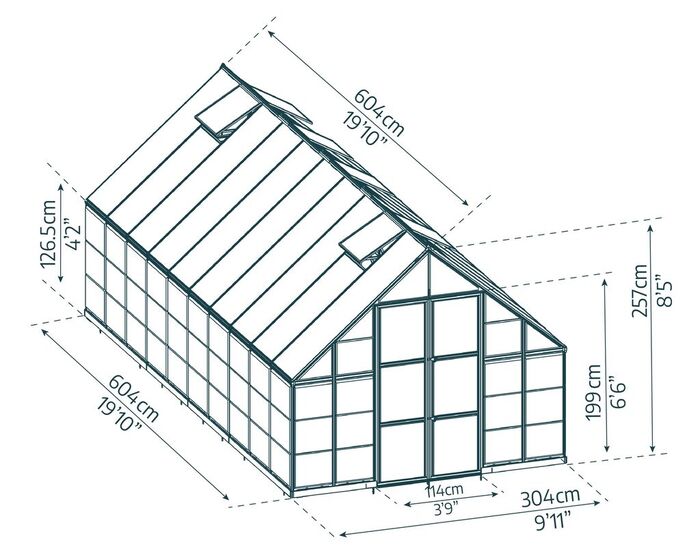 Växthus Balance 17,9 m² Silver Canopia by Palram
